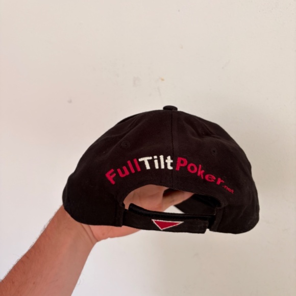 vintage FULL TILT POKER .NET Baseball hat cap black embroided - Picture 4 of 6